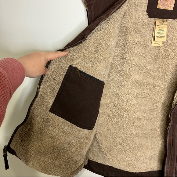 Berne high country vest Sherpa lined v-neck duck vest men’s size XL work wear - Picture 7 of 10